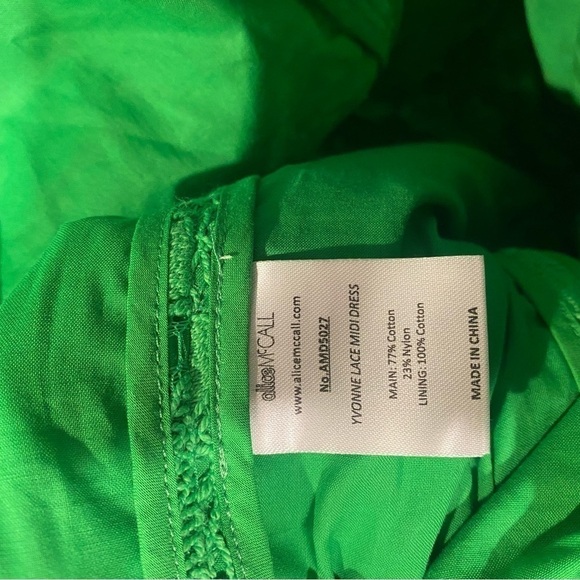 BNWT ALICE MCCALL LIME YVONNE MIDI DRESS - Picture 5 of 12